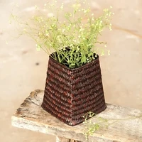 hand woven wicker basket seagrass organizer flower vase storage pot rattan crafts basket multifunctional home nw