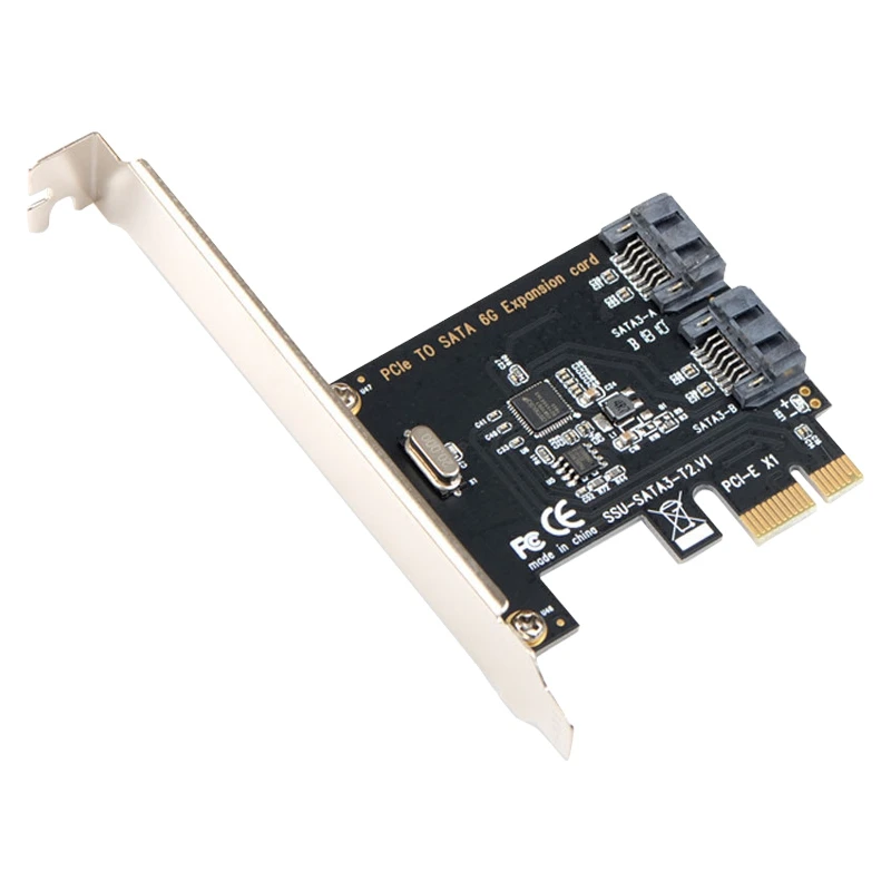 

Sata3.0 Adapter Card, Desktop Pci-E to Sata3.0 Expansion Card Supports 6Gb Transmission, Compatible with Windows, Linux