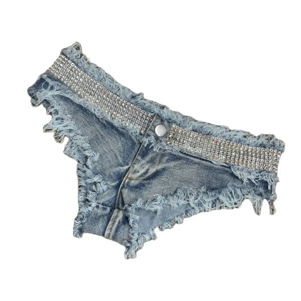 

Nightclub 2023 New Women's Sexy Ultra Short Denim Jeans Low Waist Cowboy Shorts Pole Dance