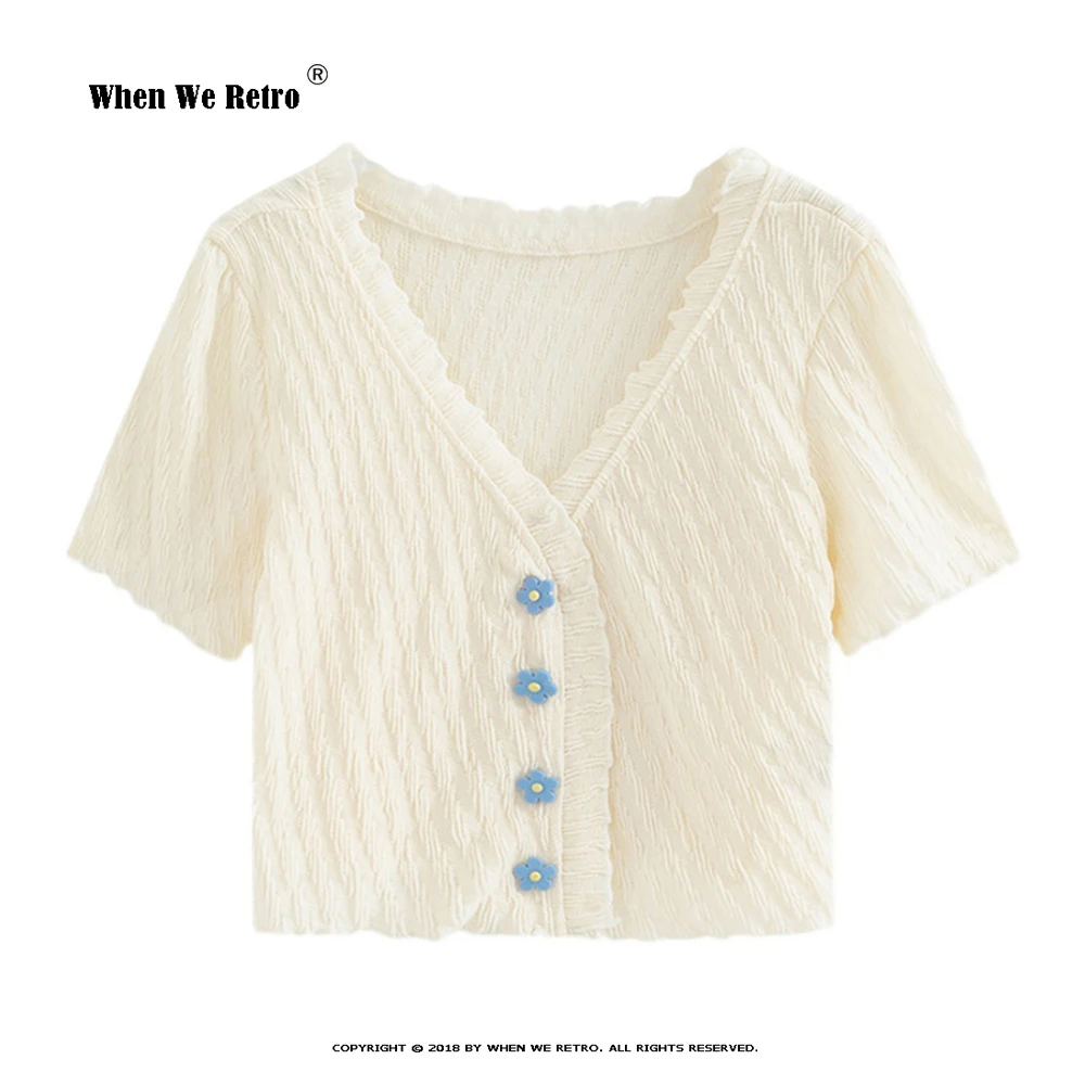 

2022 Летняя женская трикотажная футболка VD2973, короткие женские топы с коротким рукавом и V-образным вырезом