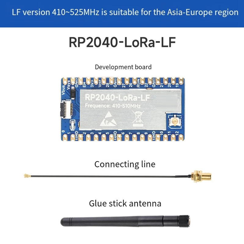 RP2040-Lora LF макетная плата + комплект аксессуаров антенны SX1262 410-510 МГц поддерживает