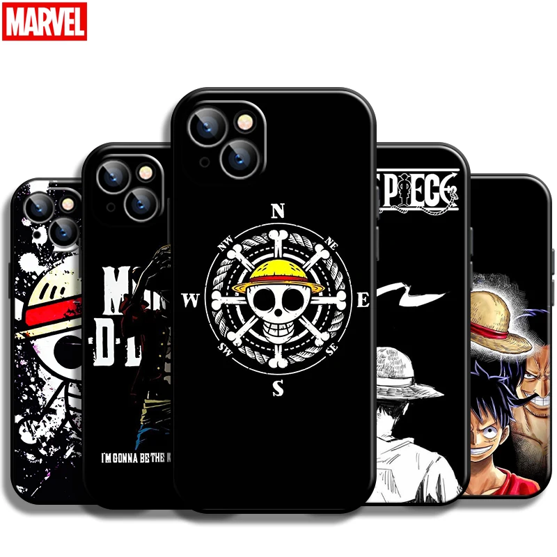 

One Piece Luffy Logo For Apple iPhone 13 12 11 Pro Mini X XR XS Max SE 5 6 6S 7 8 Plus Phone Case Black Back Carcasa Coque