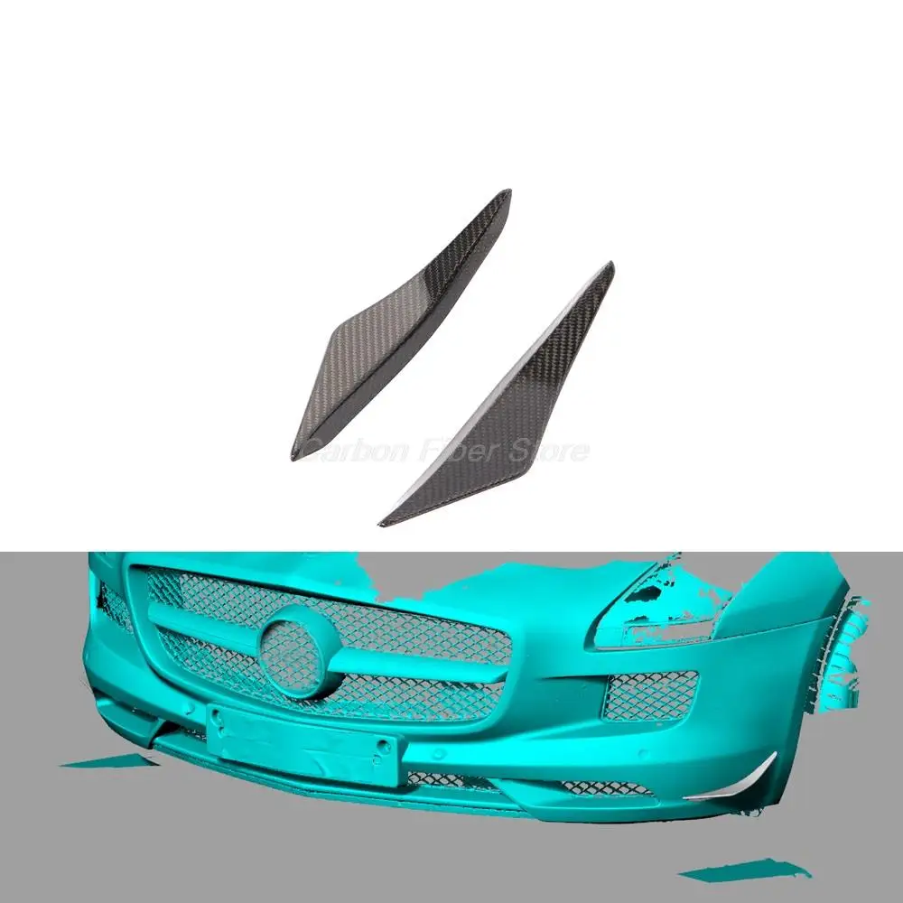 

Carbon Fiber C197 Car Bumper Front Canards Fins for Mercedes Benz R197 SLS AMG GT 2010-2014