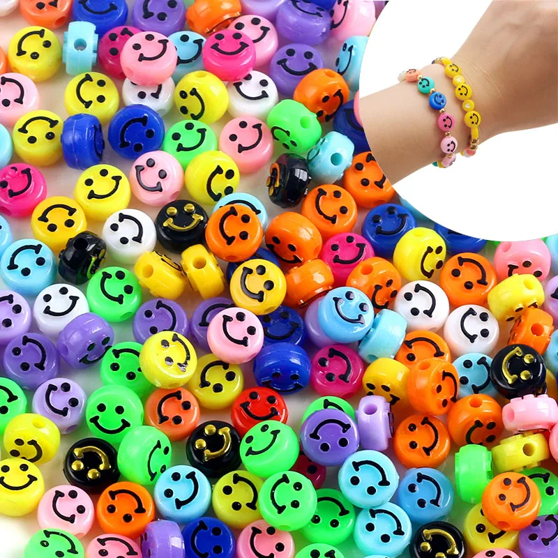 

Beads Popular Jewelry Accessories Making DIY Round Acrylic 3D Bulge Mix Smiley Women Necklace Bracelet Gift Abalorios Pulseras