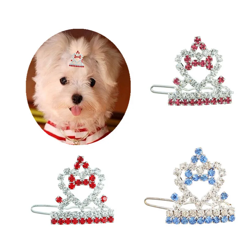 

Pet Grooming for Puppy Cat Dog Hair Clip Exquisite Crown Wedding Pet Hairpins Dog Multicolor Cat Headwear Pet Supplies