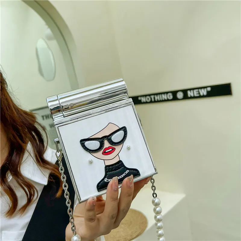 

Trendy Acrylic Mini Crossbody Bags Designer Luxury Clutch Purse Cute Women Wallet Chains Shoulder Bag Wedding Party Box Handbag