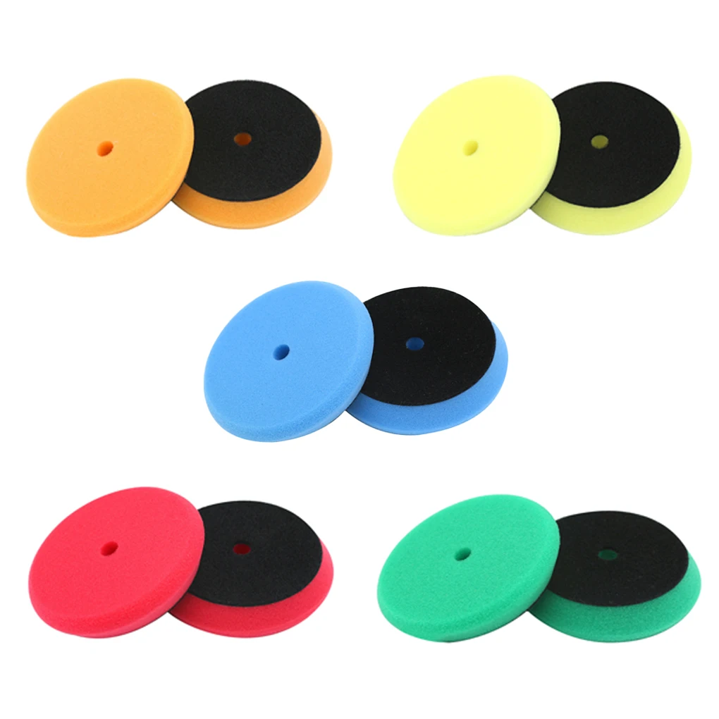 

5Pcs Car Polishing Plate Songe Lightweight Wheels Structure Professional Reusable Buffing Pad Repairing Shop Auto Waxing
