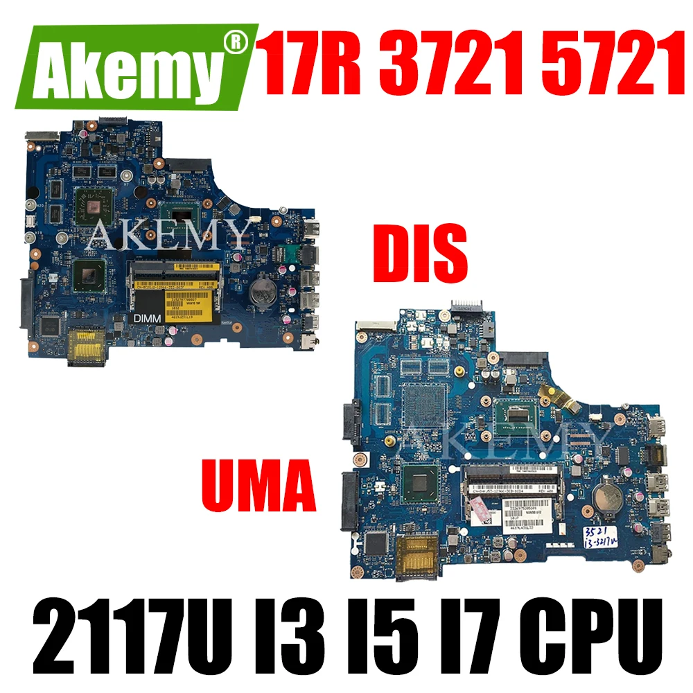 

Материнская плата для ноутбука Dell Inspiron 17R 3721 5721, модель CN-0N9G7X 0C2GJ2 VAW11, системная плата с процессором 3го поколения 2117U I3 I5 I7