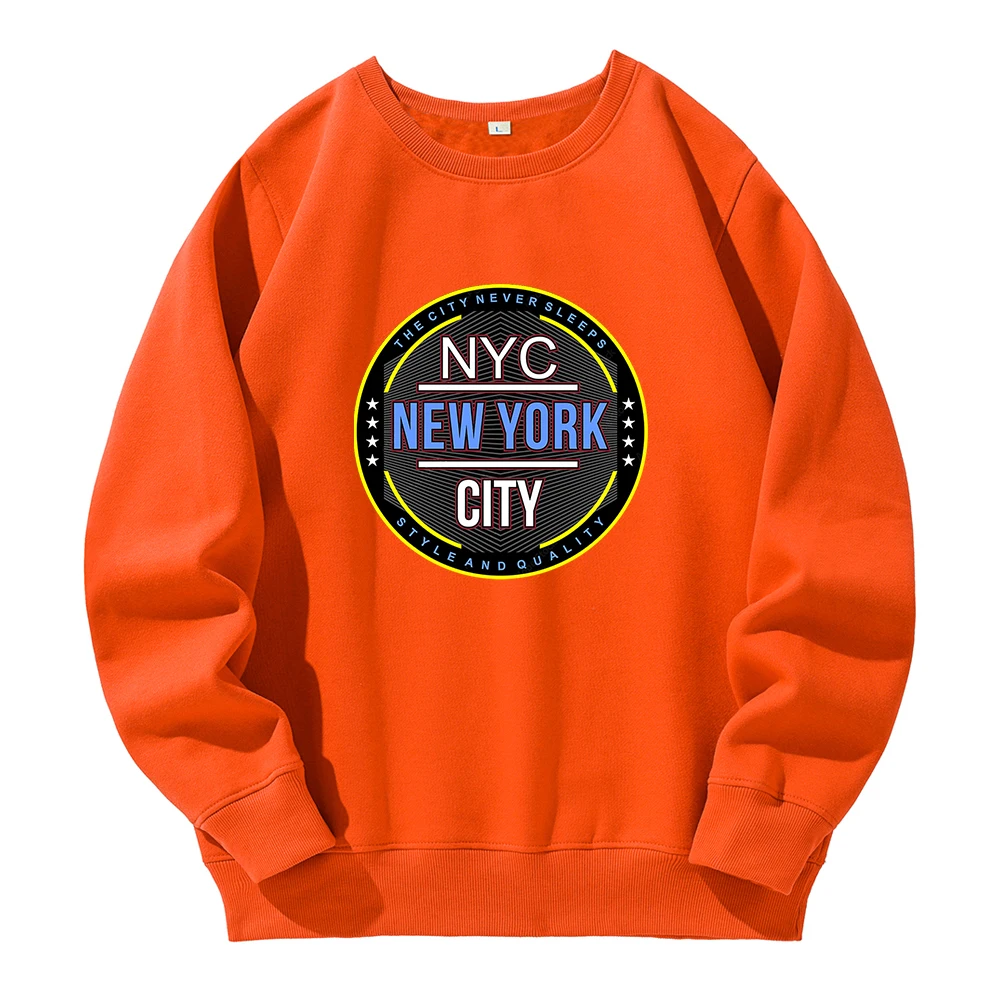 

New York'S Style And Quality Is The City Never Sleep Hoody Man Fleece Warm Hooded Basic Casual Hoodies O-Neck Loose Sweatshirt