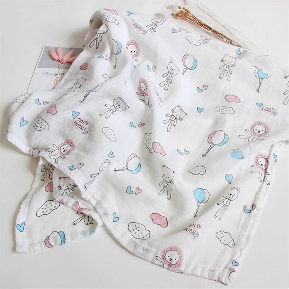 

1pc Blanket Durable Cartoon Comfortable Double Layer Swaddle Blanket for Infant