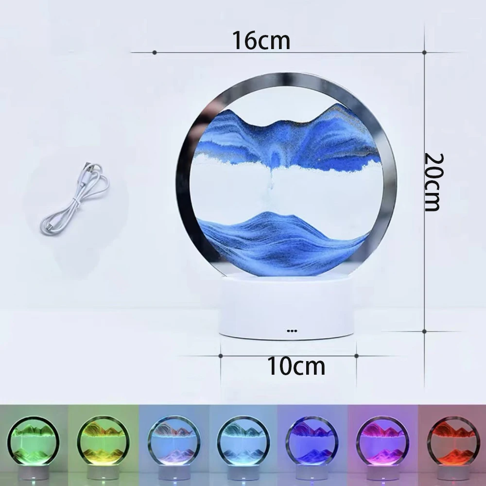 Креативные песочные часы светящаяся картина из зыбучих песков орнамент