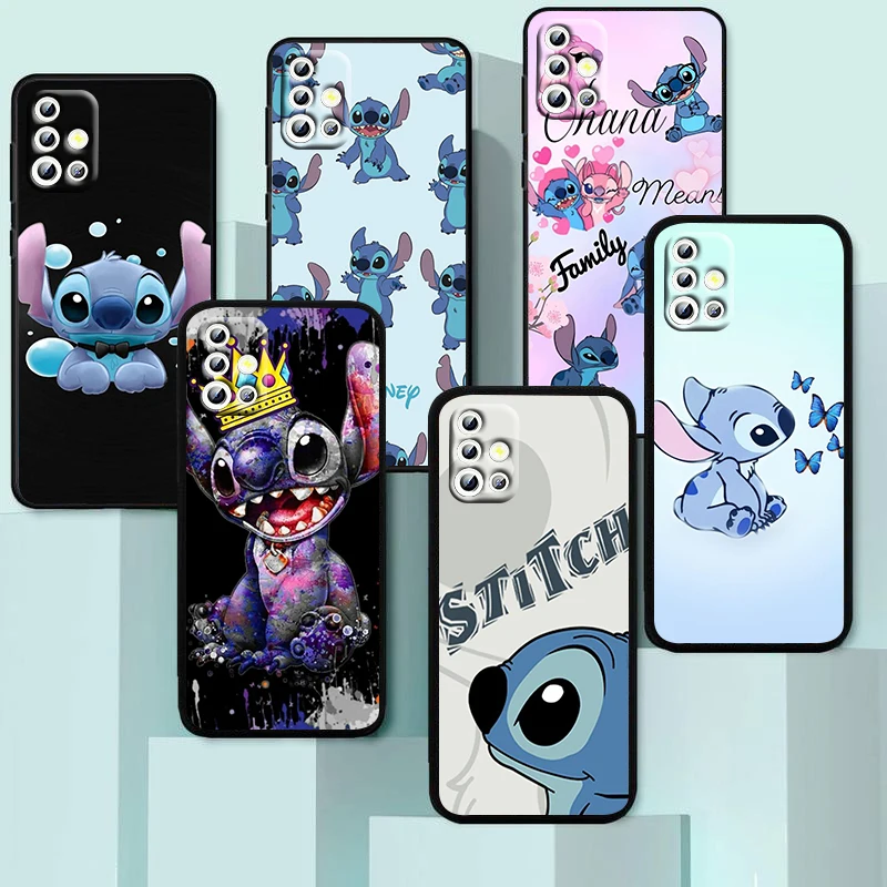 

Disney Cartoon Stitch For Samsung Galaxy A04 A04E A42 A12 A02S A91 A81 A71 A51 A41 A31 A21 A01 Silicone Black Phone Case Fundas