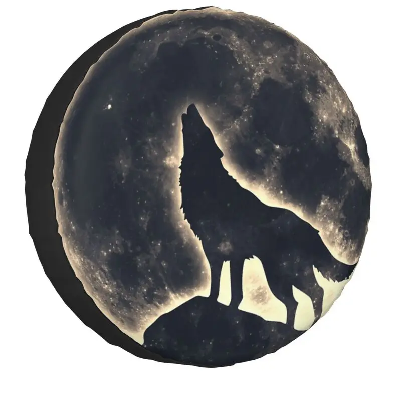 

Чехол Запасной для шины Wolf Moon, чехол для Jeep Mitsubishi Pajero, диких волков, внедорожников, 4WD, аксессуары для автомобиля, 14 "15" 16 "17"