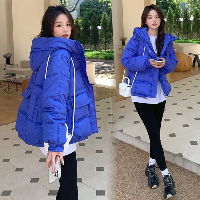 GUUZYUVIZ Casual Thick Hooded Coats Parkas Women Autumn Winter Warm Solid Cotton Jacket Snow Wear Pocket Outwear Abrigo Mujer