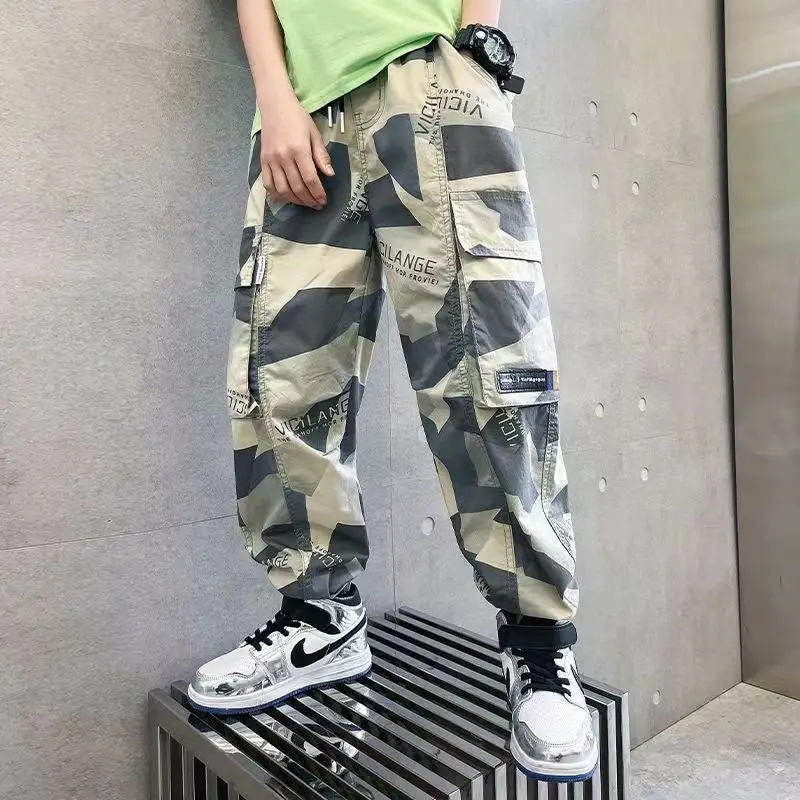 

New Children's Summer Boys Camouflage Pants Mosquito Pants Casual Children Trousers Teenager School Joggers Sports Clothing