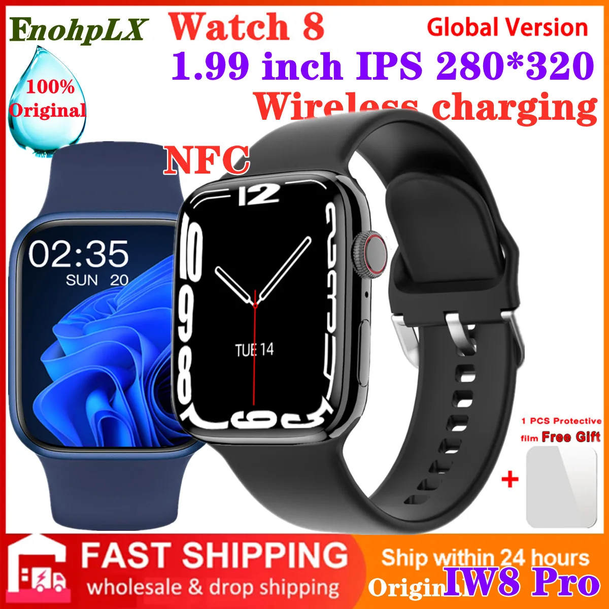 

Original IWO 16 PRO 45mm 1.99 Inch Smart Watch 8 Series 8 NFC Wireless Charging Sport Smartwatch PK W27 W38 W28 X8 Pro Max