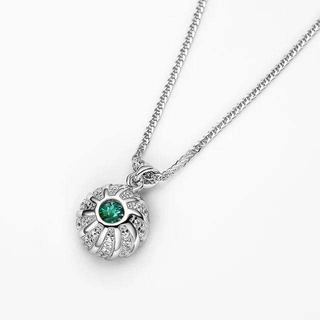 Pendant Necklace S925 Sterling Silver Emerald - Luxury Fine Jewelry 4