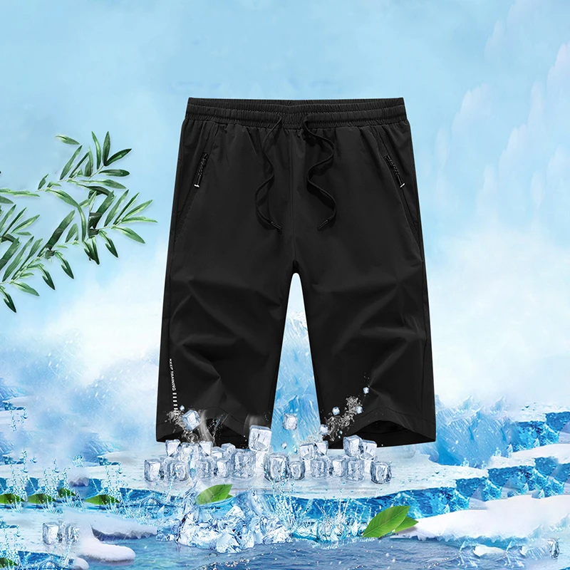 

Black Gym Shorts Men Beach Joggers Sports Casual Pants Basketball Breathable Straight Drawstring Shorts Summer Korean Streetwear