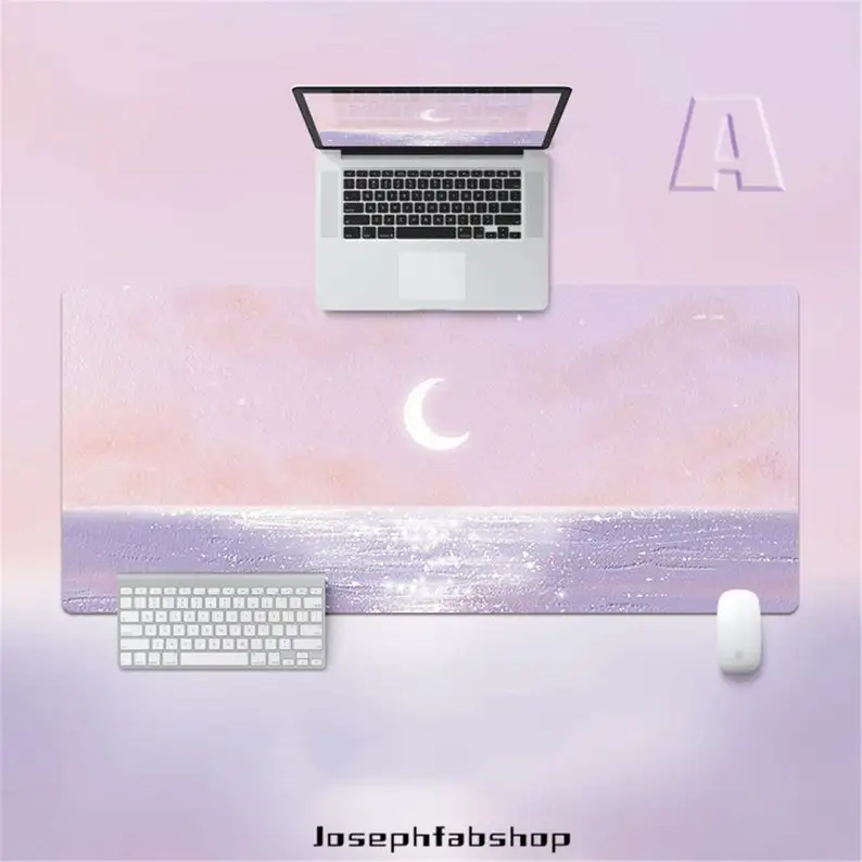 

Moonlight Large Mouse Pad | Sea Surface Desk Pad | Laptop Student Mat | Desktop Protection Decoration | Handmade from Natural Ru