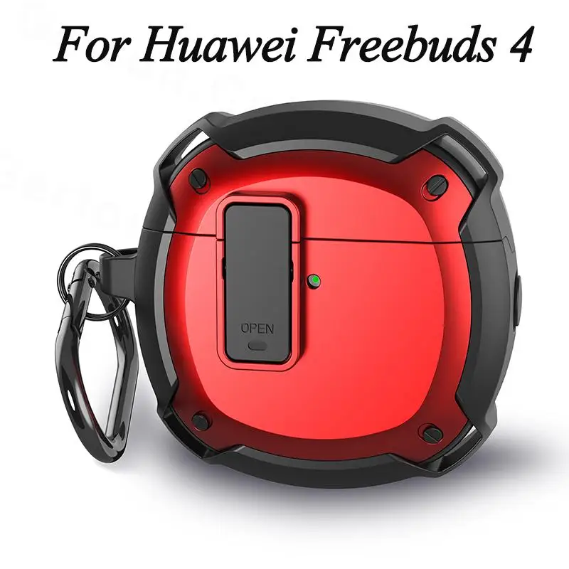 

For Huawei Freebuds 4 Case Shockproof Earphone Protection Cover Shell Case For Huawei Free Buds freebuds4 Charging Box With Hook