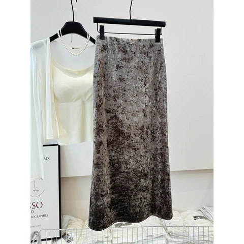 Бархатная юбка-миди JIAMI