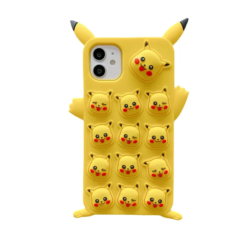 Творческий чехол Pokemon для снятия стресса для Iphone 12 11 Pro X XR XS Max 6 6s 7 8 Plus Fidget Toys Push Bubble Silicone on.
