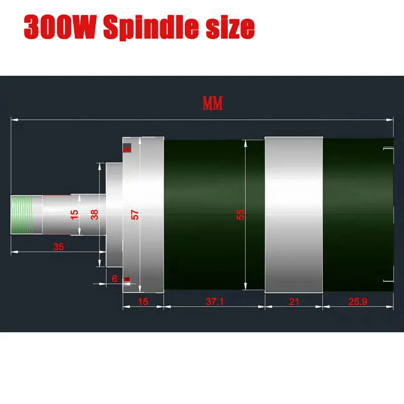 ICROATO WS55-140 Brushless 300W Spindle High Speed 0.3KW Air-cool Motor DC 36V 12000 RPM MACH3 with ER11 Collet + Clamp | Инструменты