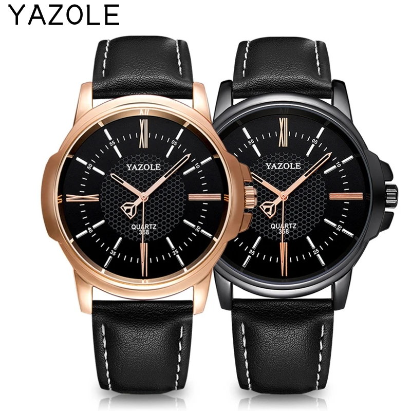 

YAZOLE Brand Luxury Watches for Men Fashion Metal Analog Quartz Wristwatch Leather Belt Casual Business Mens Watch reloj hombre