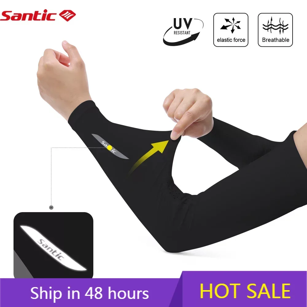 

Santic Summer Cycling Arm Sleeve Bicycle Breathable Arm Warmers UV Protection Sports Outdoor Ice Fabric