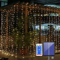 solar 33m holiday waterproof room decor curtain party wedding led fairy string light indoor outdoor
