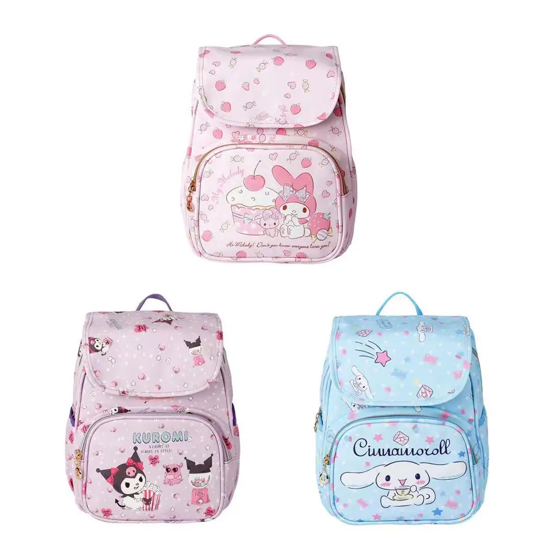 

Sanrio My Melody Cinnamoroll Flip Backpack Bags Elementary and Middle School Students Kuromi Kawaii Anime Waterproof School Bags
