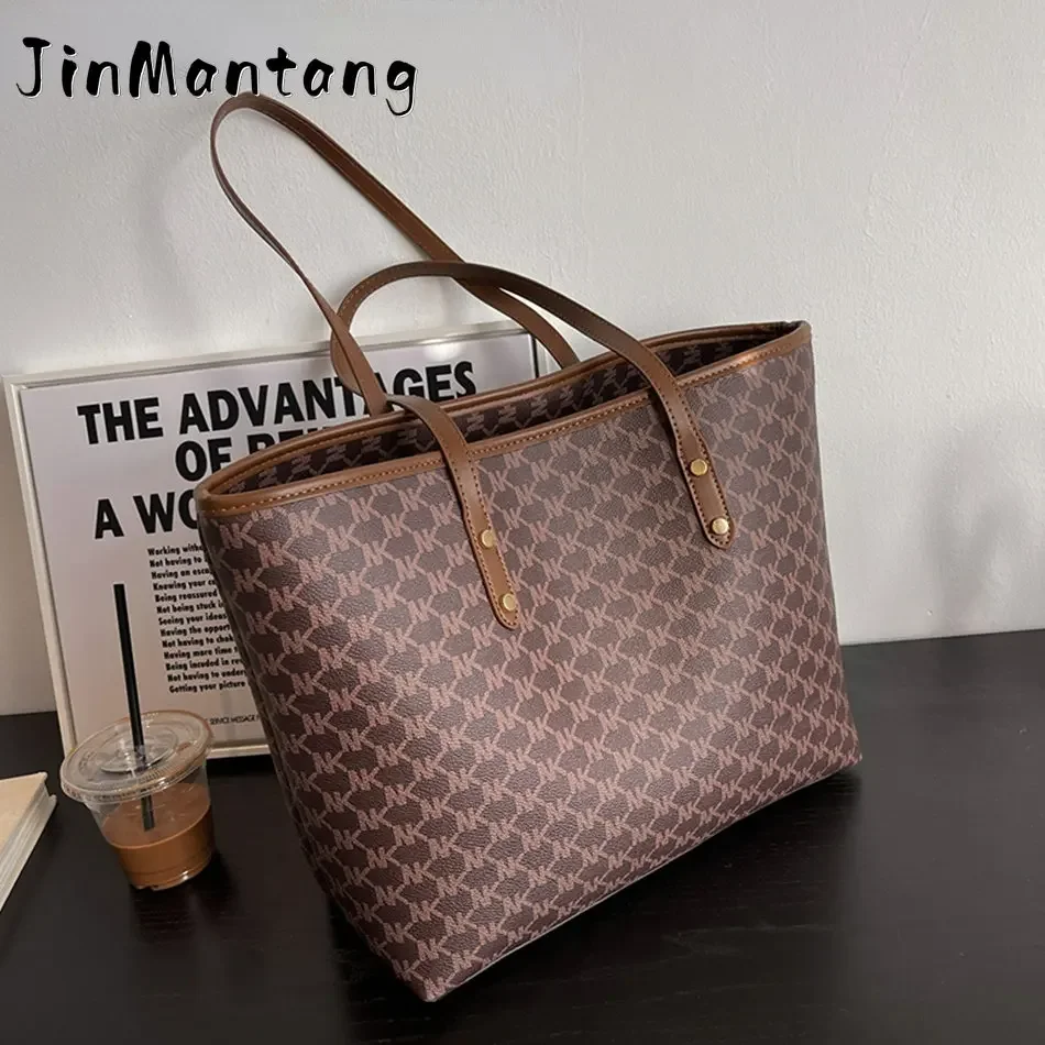 

Designer Letter Tote Bag for Women 2023 High Capacity Ladies Shopper Handbag and Purse Retro Trend Female Shoulder Bolsas