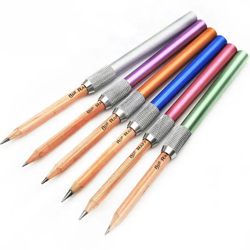 

5pcs Pencil Extender Metal Colored Pencil Lengthener Crayon Extender for Artists