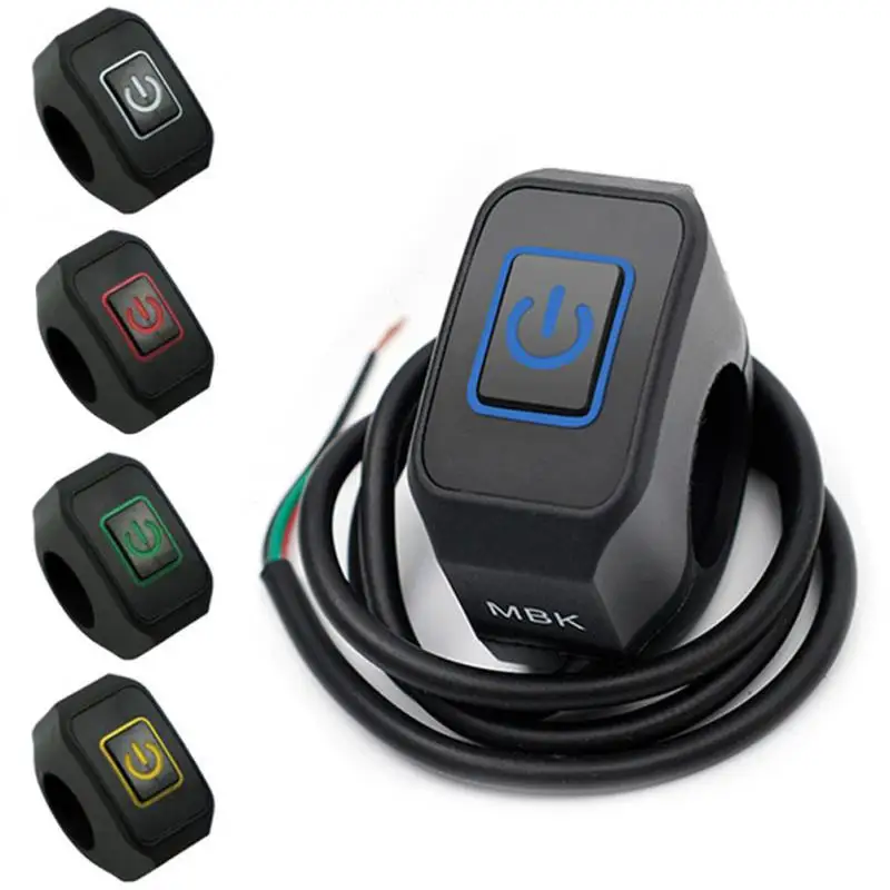 

Motorcycle Switch Headlight Horn Modified Control Switch Handlebar Mount Red Blue White Yellow Green Button with LED Light
