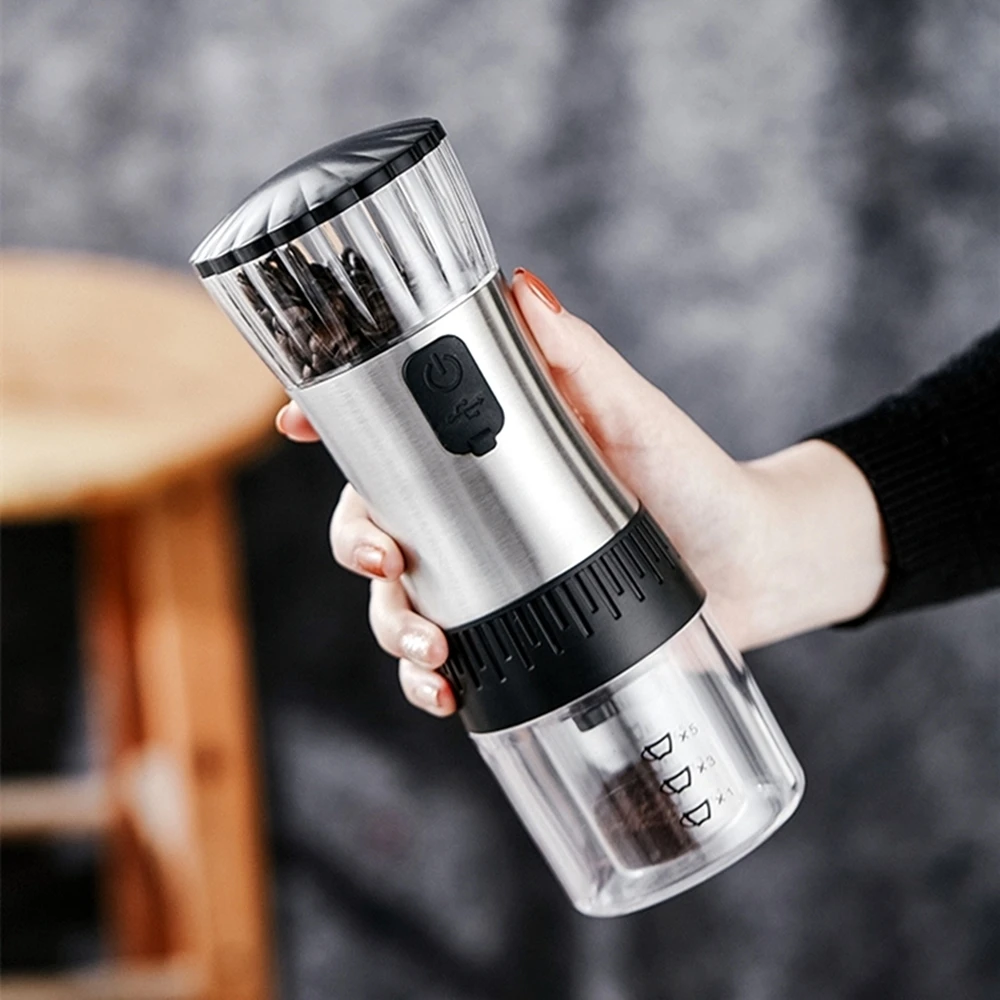 

Upgrade Electric Coffee Grinder Stainless Steel Adjustable USB Charging Nuts Spices Grains Pepper Coffee Beans Grinding Machine