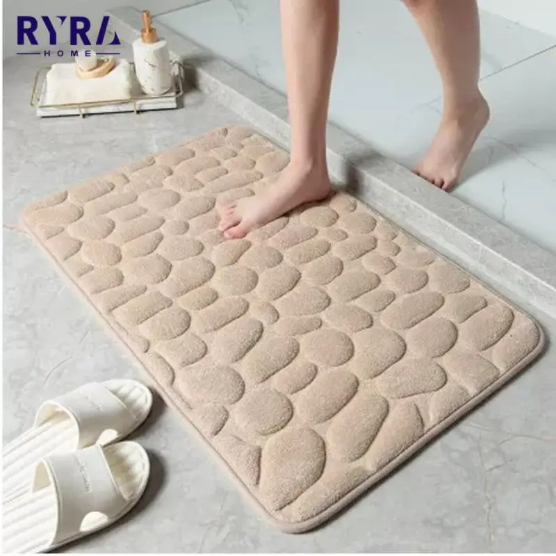 Тисненый коврик для ванной комнаты из булыжника Нескользящие коврики