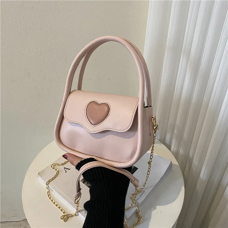 

New Fashion Women's Handbags Diamond Love Heart Shoulder Bag for Female Chain Crossbody Bags Ladies Wedding Clutches Purses