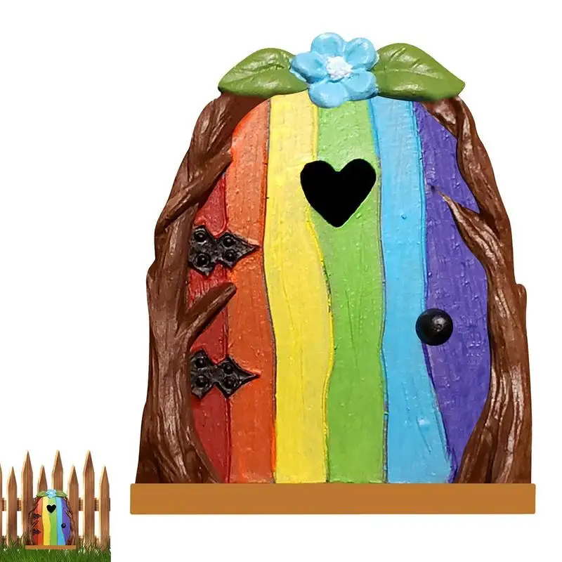 

Fairy Garden Door For Tree Trunk Ornaments Decoration Landscape Miniature Fairy Gnome House Figurines Outdoor Decor