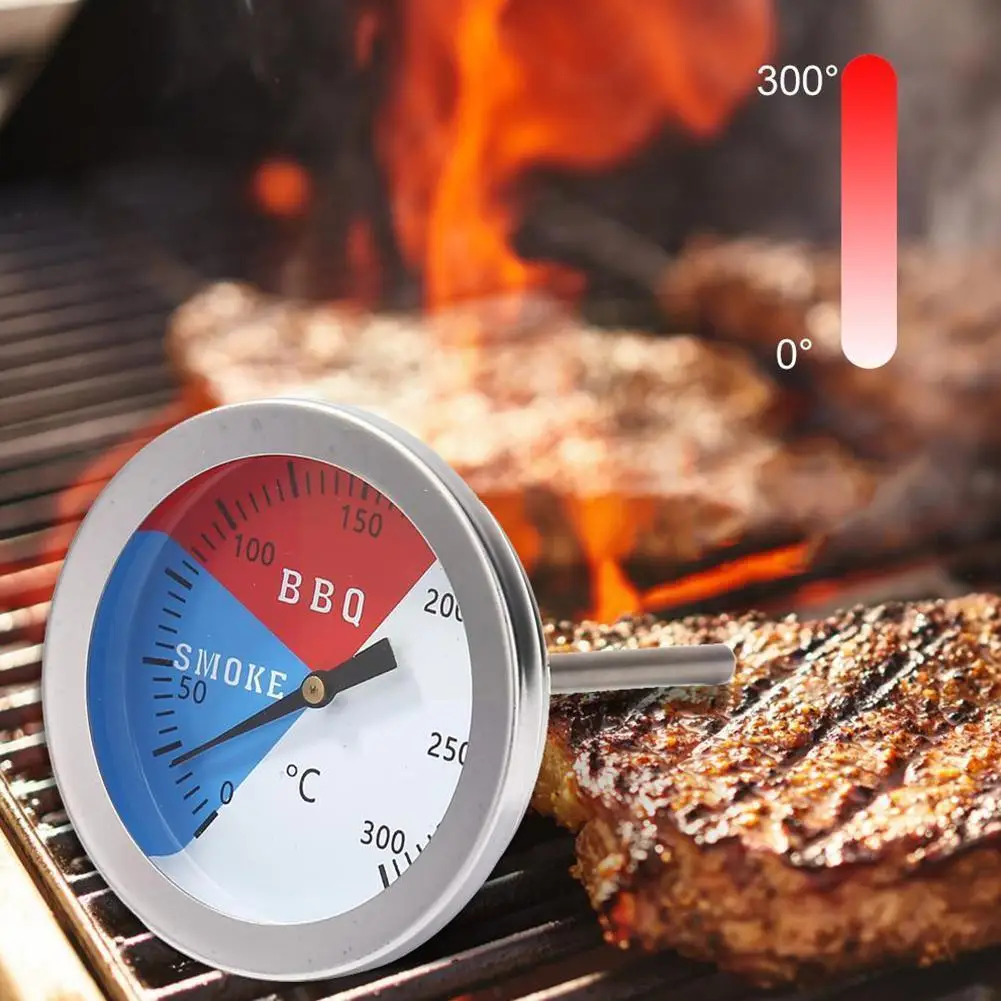 

Steel Barbecue 300 Degrees Thermometer Bbq Smoke Grill Oven Outdoor Temperature Gauge Tool Camp A7b5