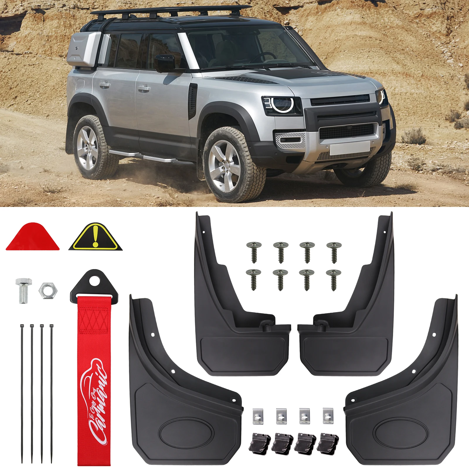 Брызговики с буксировочным ремнем для Land Rover Defender 90 110 L663 2020-2023