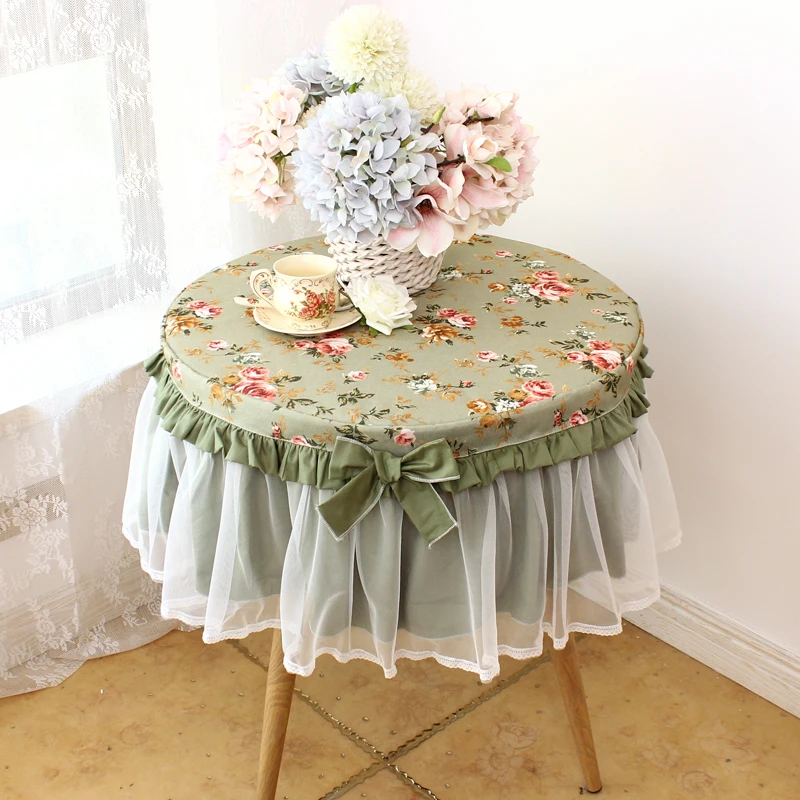 

pastoral small round tablecloth round coffee table cover cotton lace round bedside table cloth