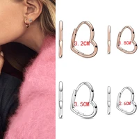 100 925 silver new true love heart shaped pan earrings womens wedding holiday gift diy charm jewelry