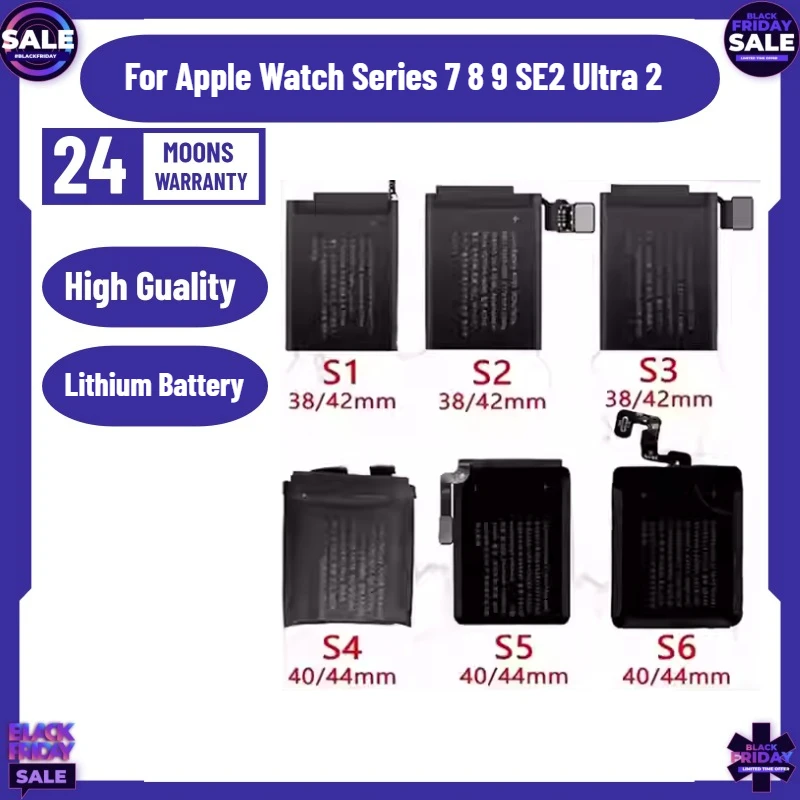Фото Аккумулятор A2954 A2956 A2815 A2721 A2552 A2663 A2810 A3009 для Apple Watch Series 7 8 9 SE2 Ultra 2 40мм/41мм/45мм/49мм №1