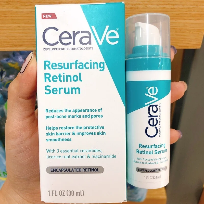 

CeraVe Resurfacing Retinol Serum 30ml For Anti Wrinkle And Aging Reduce Lines For Post Acne Marker Pore Repair Brighten Serum