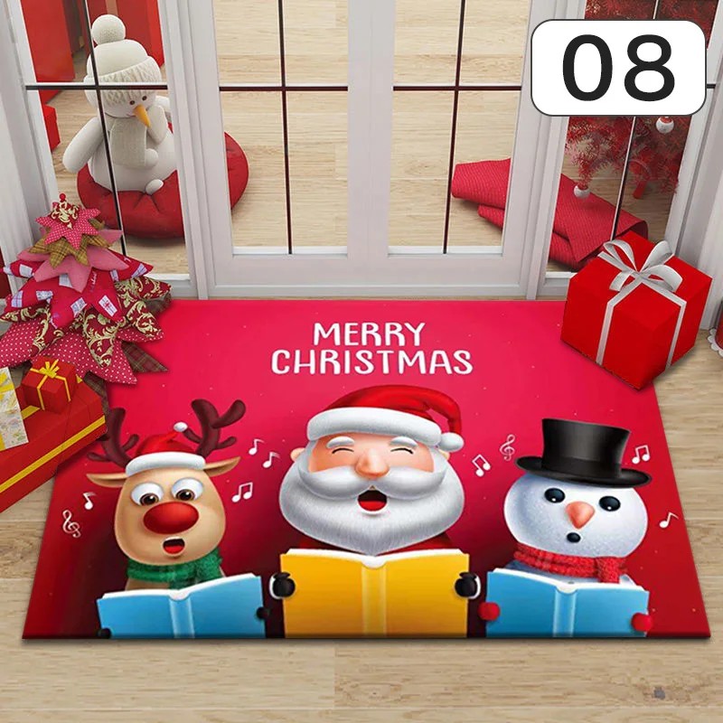 

New Christmas Rug Decorations Carpet Welcome Doormat for Living Room Home Decor Bedroom Entrance Doormat Bathroom Non-Slip Mat