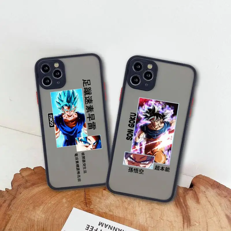 

Dragon Ball Z GOKU Vegeta GOGETA Phone Case For iphone 13 12 11 Pro Max Mini XS 8 7 Plus X SE 2020 XR Matte Transparent Cover