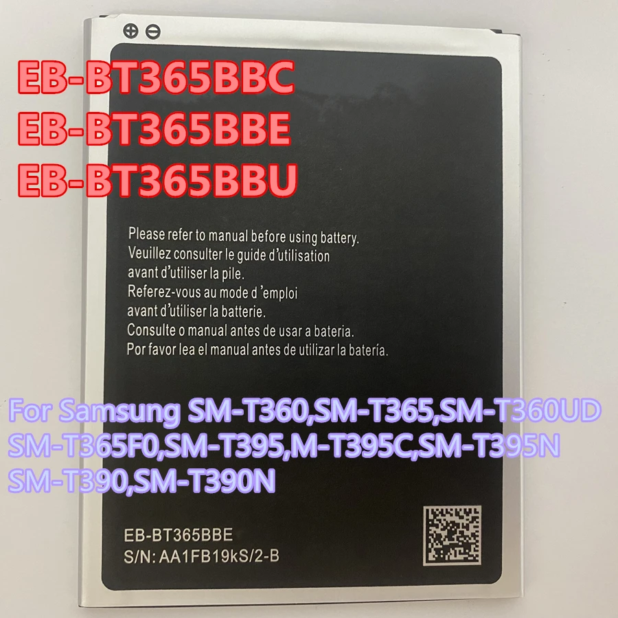 

Original Battery for Samsung Galaxy Tab Active 2 SM-T360 SM-T365 SM-T360UD SM-T365F0 SM-T395 SM-T395C SM-T395N SM-T390 SM-T390N