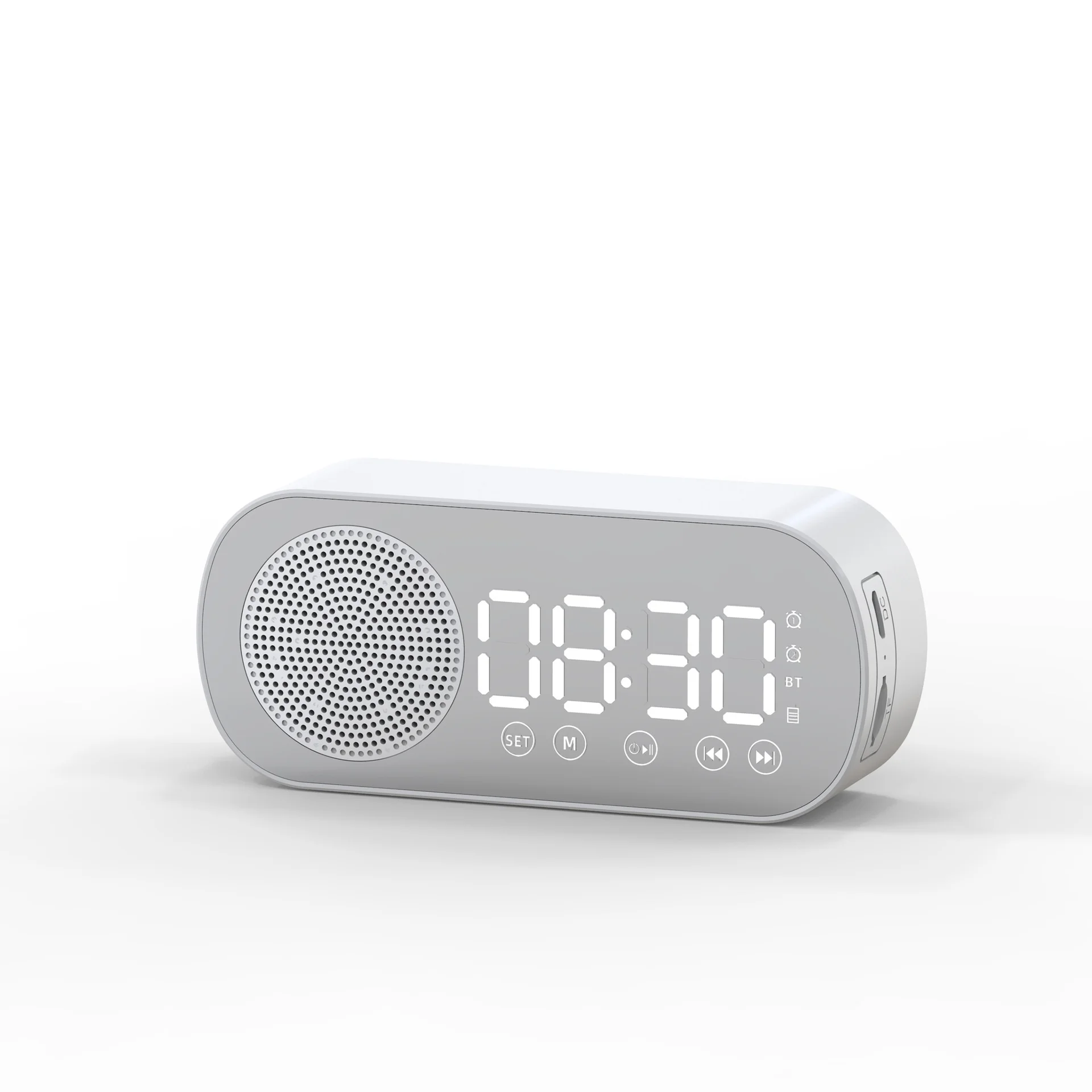 

Digital Compatible Bluetooth 5.0 Wireless Speaker Mirror Multifunction Alarm Clock 5.0 Bluetooth FM Radio Music Alarm Genuine