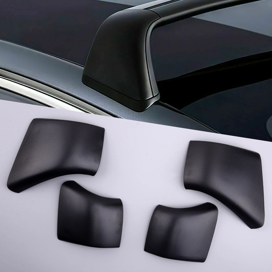 

4 шт., крышка багажника на крышу автомобиля, конец направляющей, черный пластик, подходит для Tesla Model 3 2017 2018 2019 2020