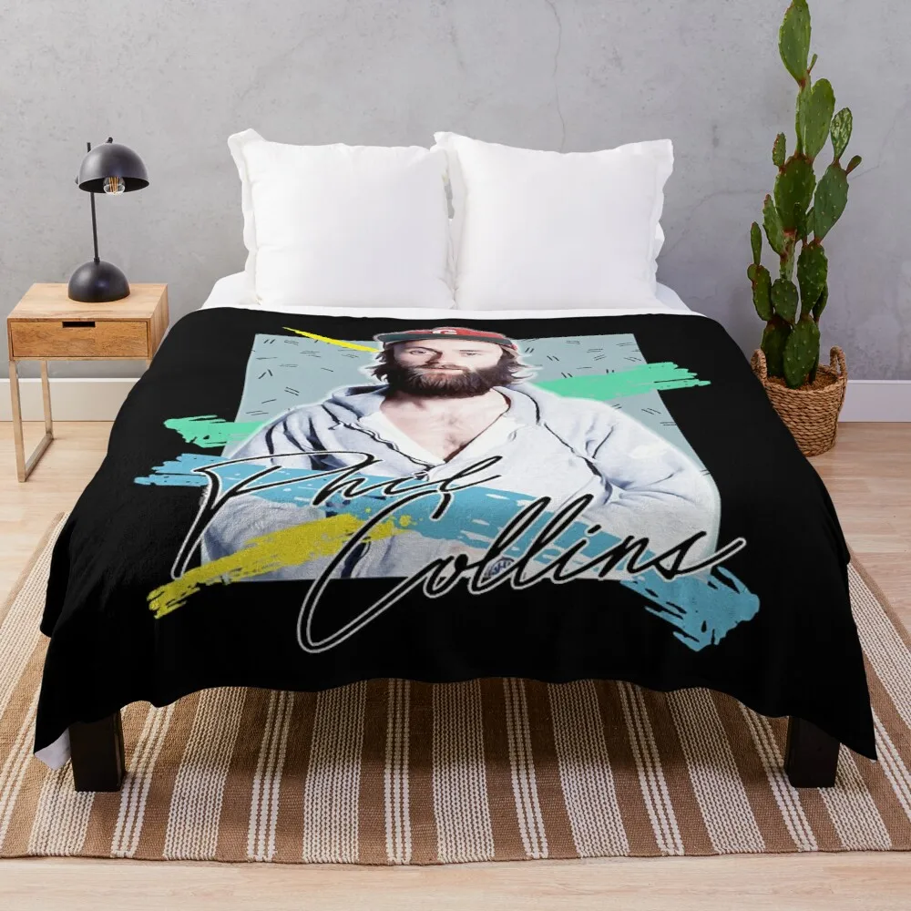 

Retro 80s Phil Collins / Aesthetic Fan Art DesignThrow Blanket Blankets For Bed For Sofa Sofa Blankets